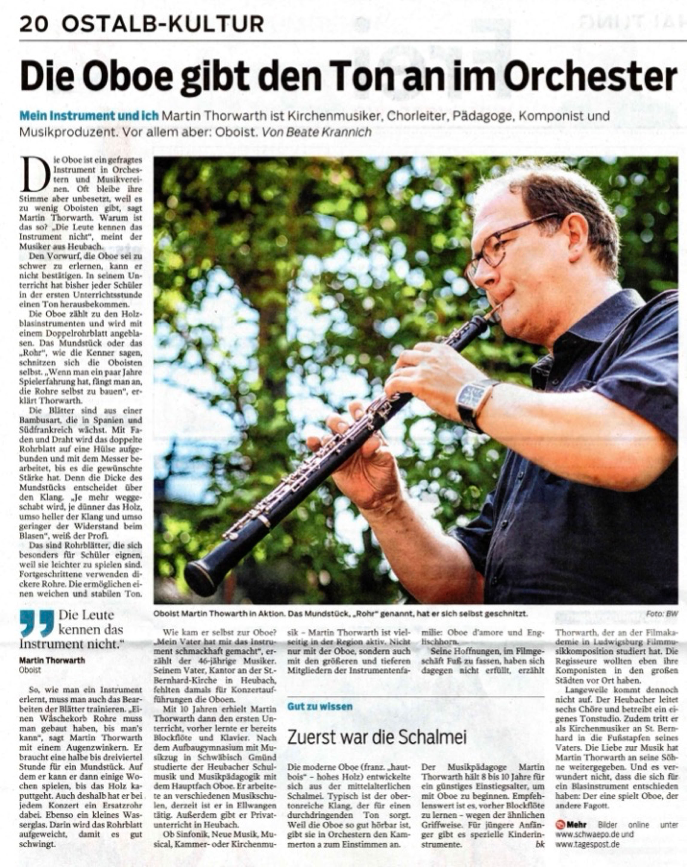 Zeitungsinterview Martin Thorwarth